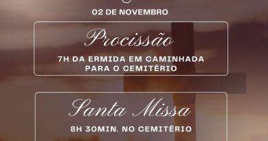 MISSAS DE FINADOS EM SÃO LOURENÇO -DIA 02/11- SÁBADO