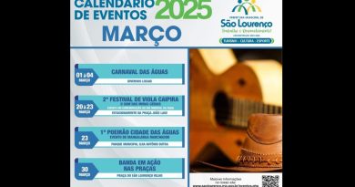 CALENDÁRIO DE EVENTOS DA CIDADE DE SÃO LOURENÇO PARA MARÇO DE 2025