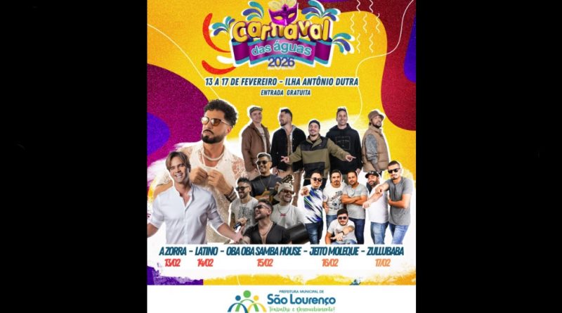 VEM AÍ O GRANDE CARNAVAL DAS ÁGUAS 2026!