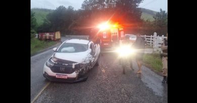 BOMBEIROS ATENDEM ACIDENTE AUTOMOBILÍSTICO NA RODOVIA MGC-383