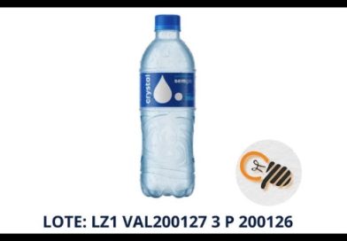 ANVISA DETERMINA RECOLHIMENTO DE LOTE DE ÁGUA MINERAL CRYSTAL ANVISA DETERMINA RECOLHIMENTO DE LOTE DE ÁGUA MINERAL CRYSTAL