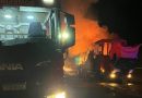 CORPO DE BOMBEIROS COMBATEM INCÊNDIO EM CAMINHÃO NA BR-381 – POUSO ALEGRE